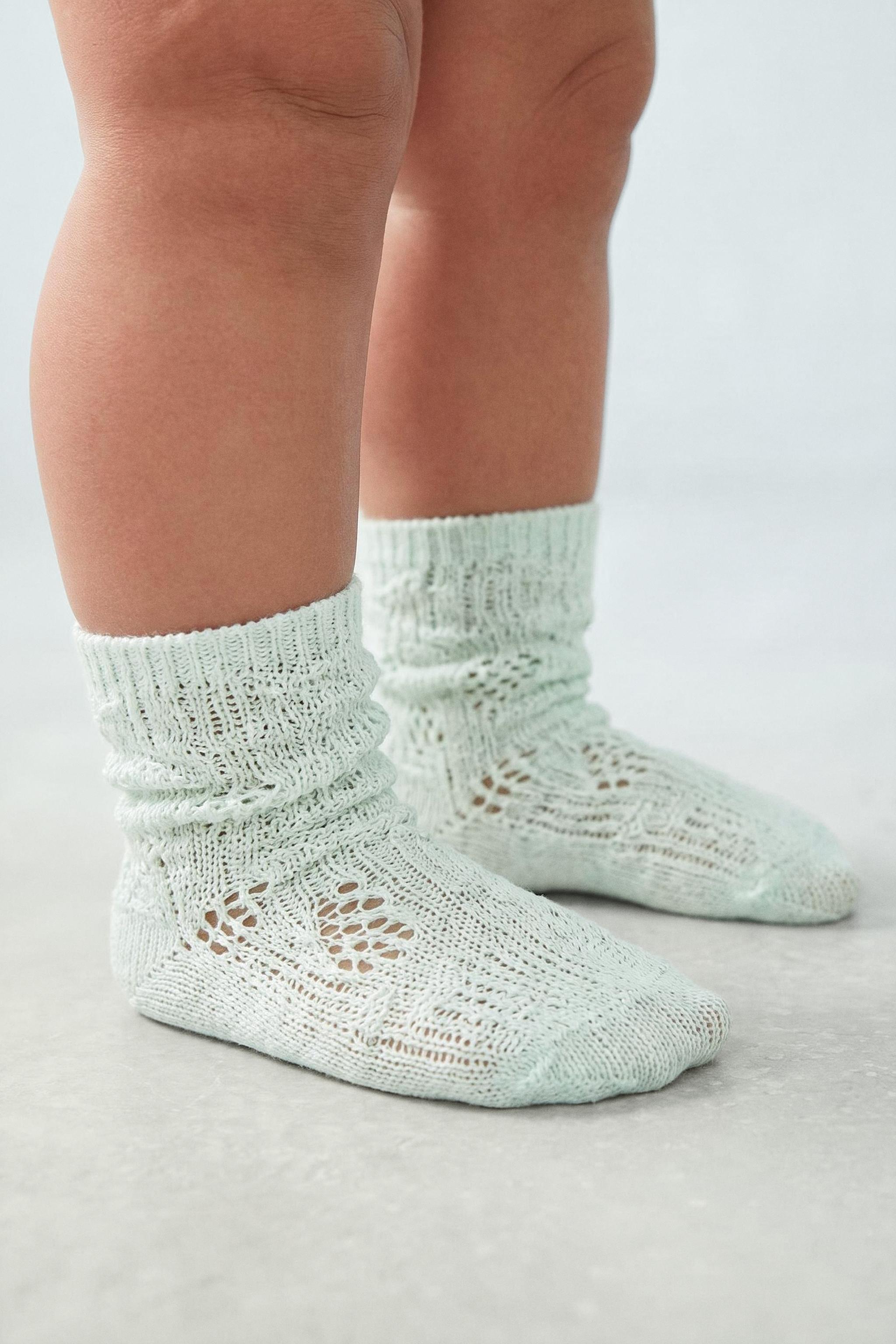CHAUSSETTES MI-HAUTES AJOURÉES EN COTON ET SOIE